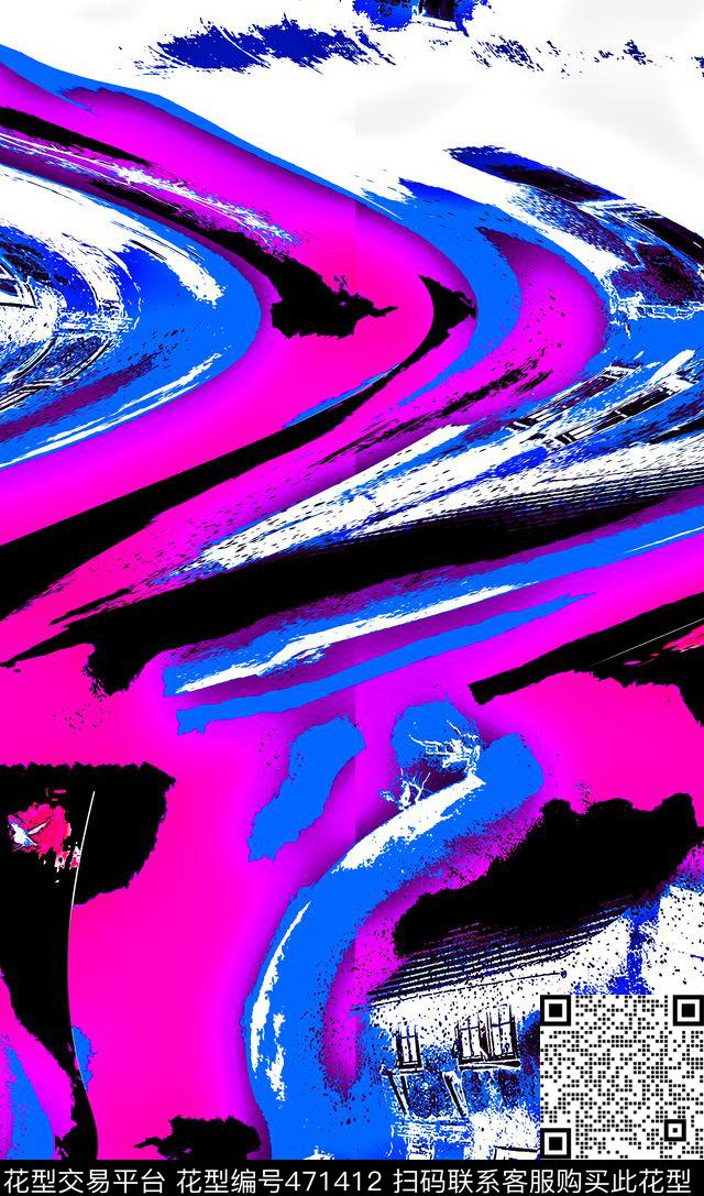 抽象男装扭曲数码印花华亿平台下载（图片编号: 471412） - 瓦栏（Walan）