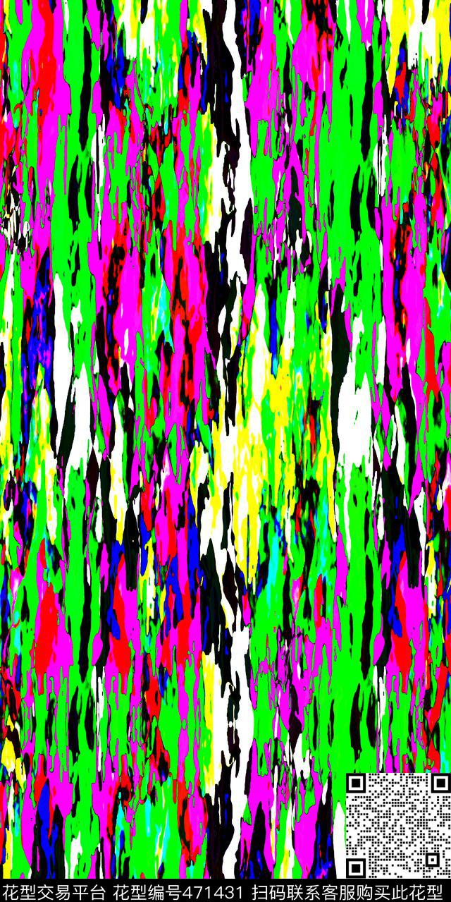 抽象创意设计肌理丝巾数码印花华亿平台下载（图片编号: 471431） - 瓦栏（Walan）