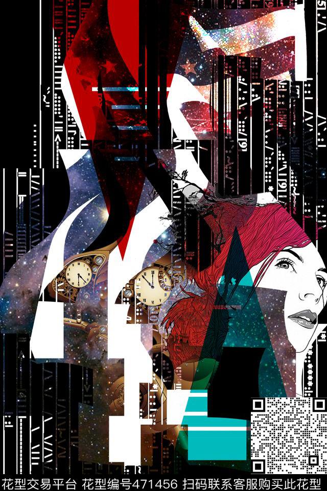 抽象时尚衬衫面料男装数码印花华亿平台下载（图片编号: 471456） - 瓦栏（Walan）