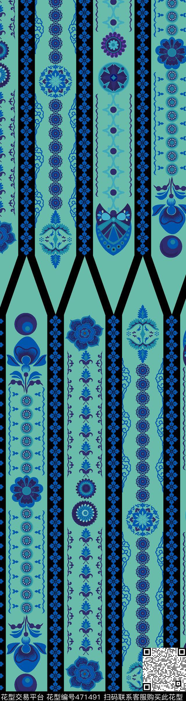 复古花纹几何传统印花华亿平台下载（图片编号: 471491） - 瓦栏（Walan）