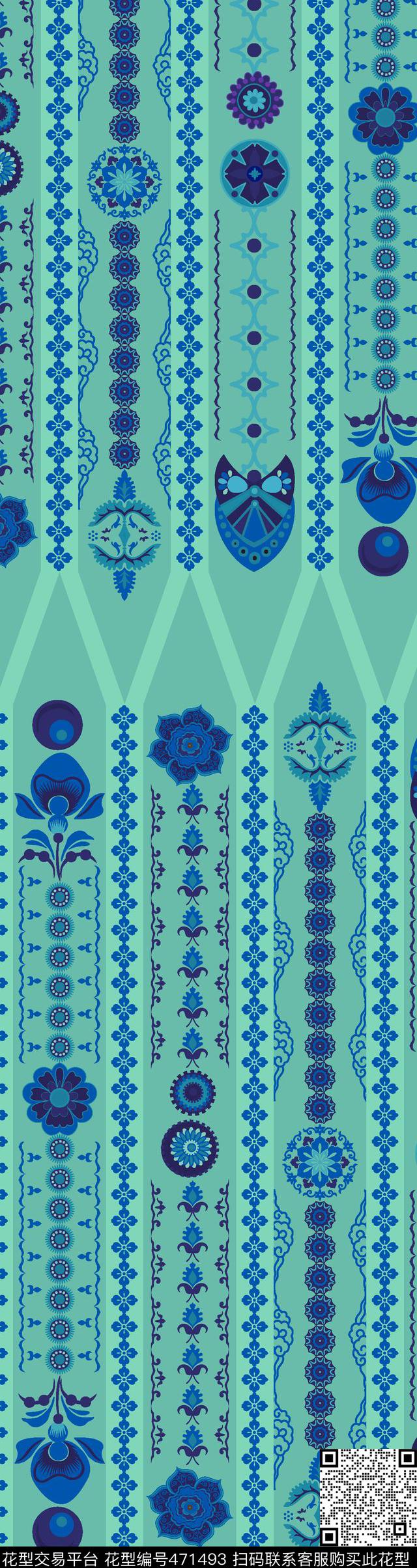 复古花纹几何传统印花华亿平台下载（图片编号: 471493） - 瓦栏（Walan）