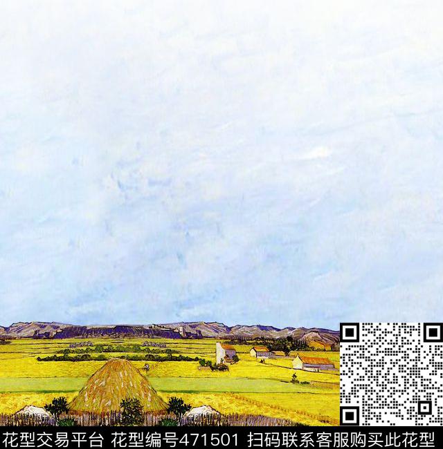 定位田园油画数码印花华亿平台下载（图片编号: 471501） - 瓦栏（Walan）