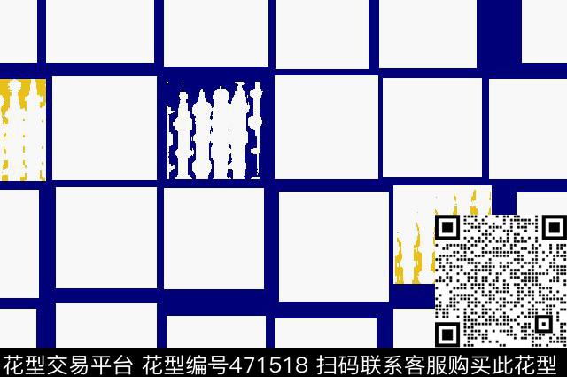 男装华亿平台几何双色格创意砖头墙格传统印花华亿平台下载（图片编号: 471518） - 瓦栏（Walan）