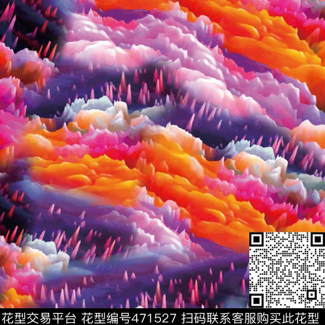 时尚钟乳石五彩数码印花华亿平台下载（图片编号: 471527） - 瓦栏（Walan）