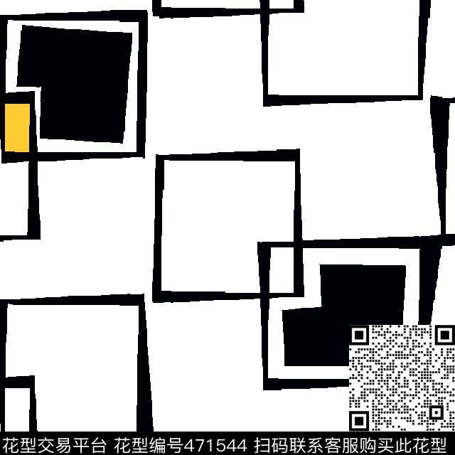 男装衬衫几何错位双色简洁方块格传统印花华亿平台下载（图片编号: 471544） - 瓦栏（Walan）