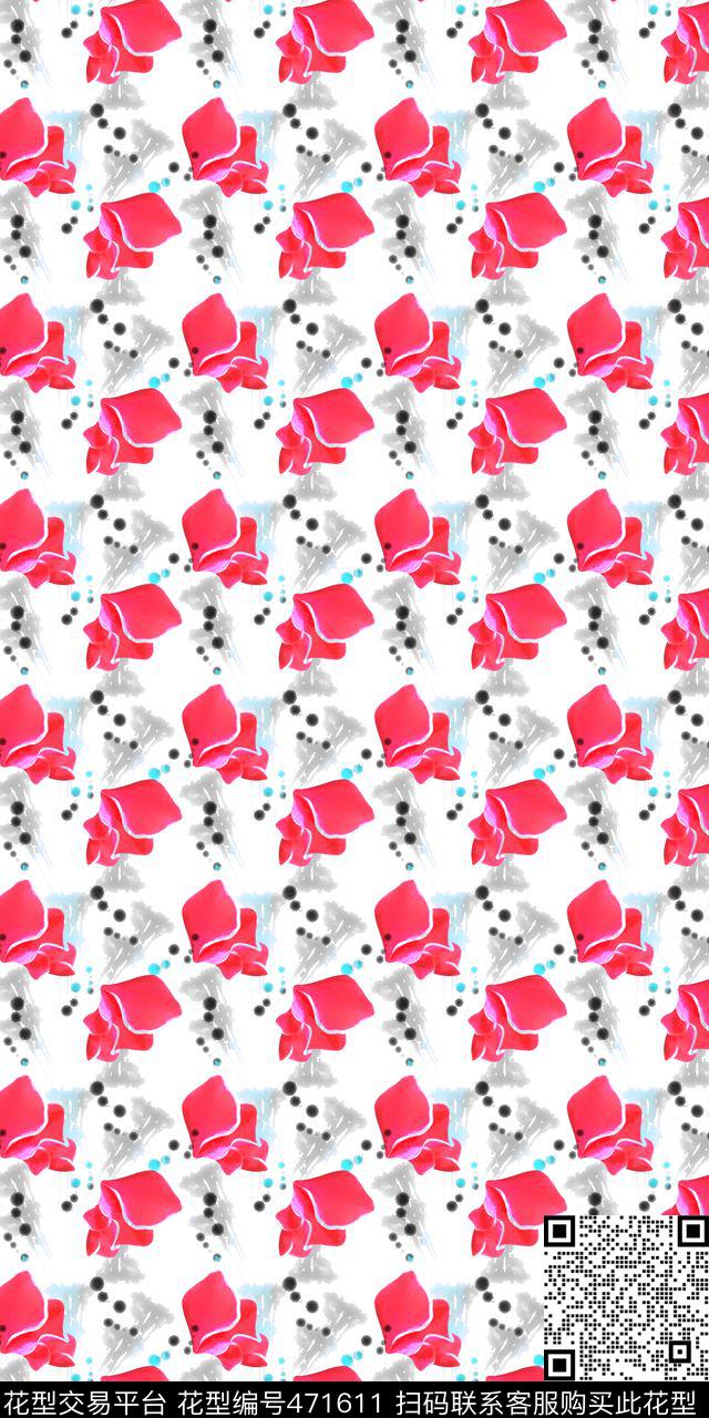 中式围巾碎花数码印花华亿平台下载（图片编号: 471611） - 瓦栏（Walan）