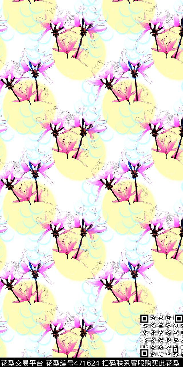 中国风小碎花花卉数码印花华亿平台下载（图片编号: 471624） - 瓦栏（Walan）