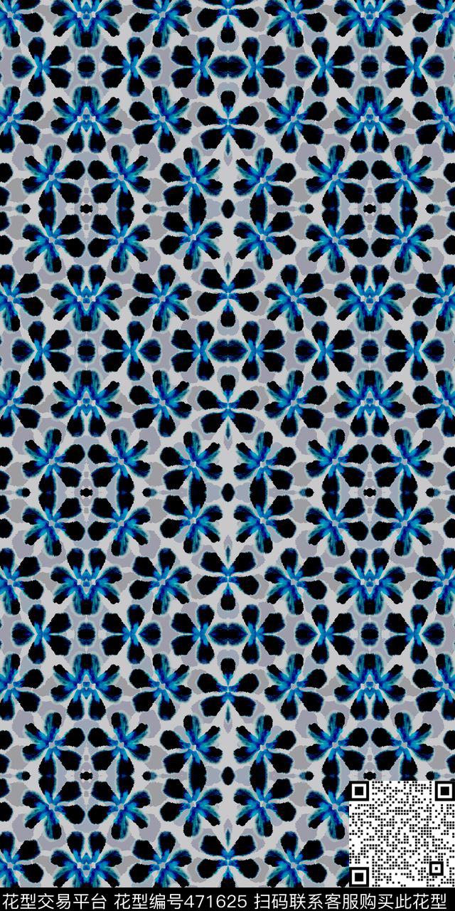 中式小碎花水彩数码印花华亿平台下载（图片编号: 471625） - 瓦栏（Walan）