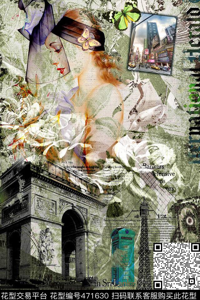 复古欧式建筑数码印花华亿平台下载（图片编号: 471630） - 瓦栏（Walan）