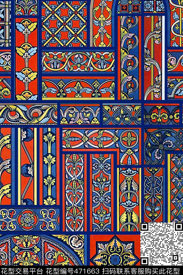 巴洛克式民族风欧式宫廷风数码印花华亿平台下载（图片编号: 471663） - 瓦栏（Walan）
