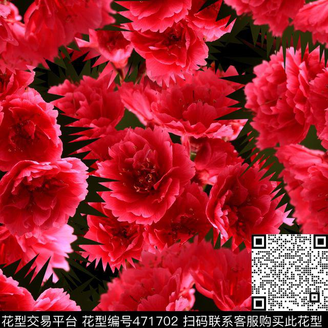 复古花朵潮流数码印花华亿平台下载（图片编号: 471702） - 瓦栏（Walan）