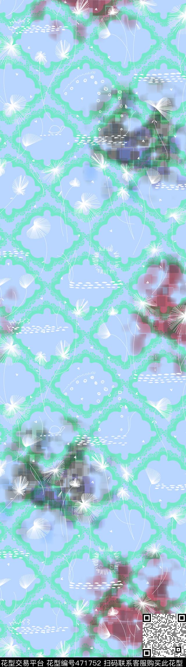 几何小花炫彩传统印花华亿平台下载（图片编号: 471752） - 瓦栏（Walan）