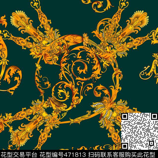 范思哲VERSACE宫廷风藤条传统印花华亿平台下载（图片编号: 471813） - 瓦栏（Walan）