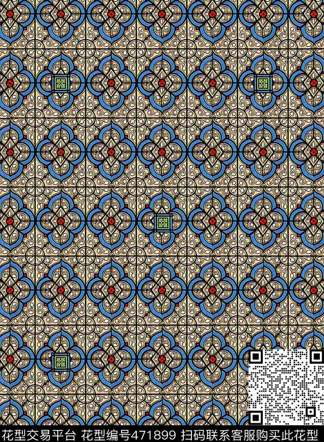 波西米亚欧式宫廷风文艺复兴传统印花华亿平台下载（图片编号: 471899） - 瓦栏（Walan）