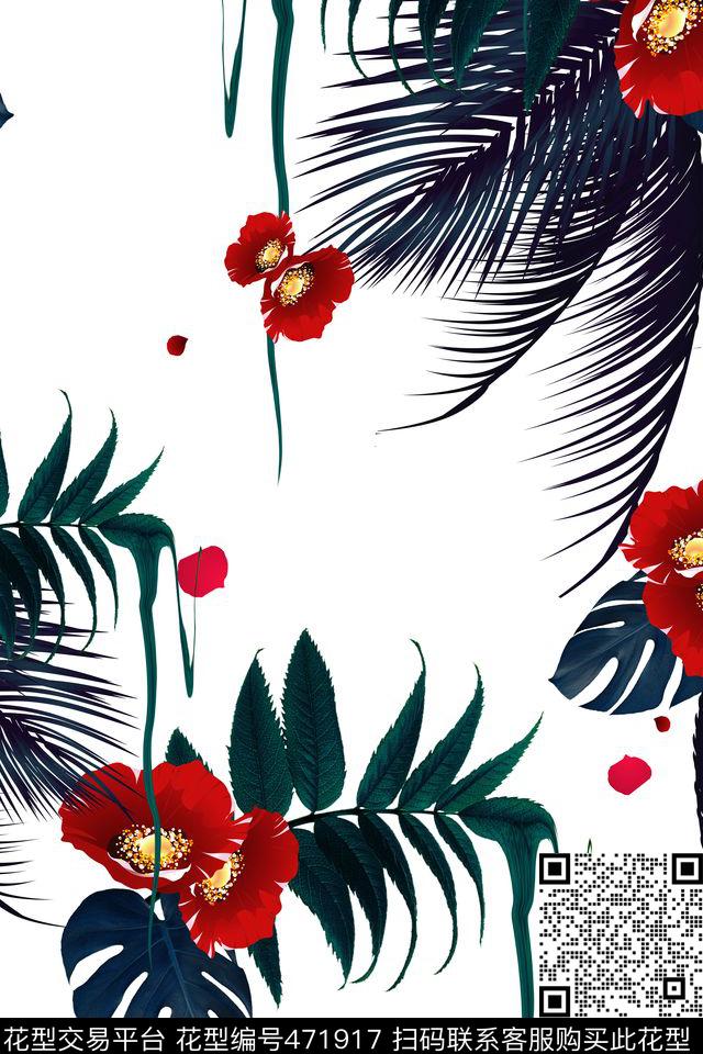 大牌棕榈罂粟花数码印花华亿平台下载（图片编号: 471917） - 瓦栏（Walan）