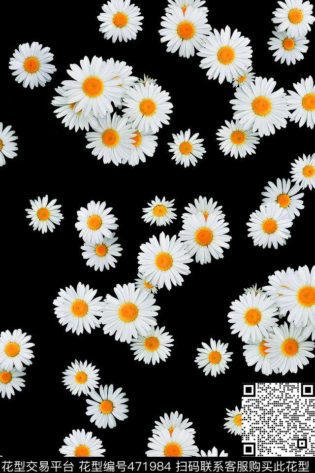 小清新雏菊风数码印花华亿平台下载（图片编号: 471984） - 瓦栏（Walan）