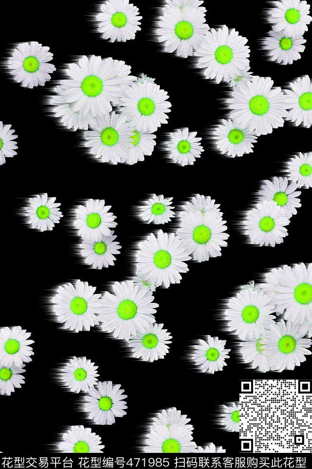 小清新雏菊风数码印花华亿平台下载（图片编号: 471985） - 瓦栏（Walan）
