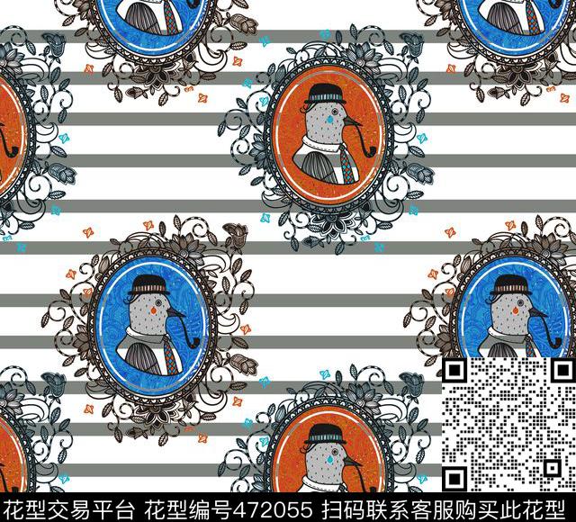 袋鼠动物复古数码印花华亿平台下载（图片编号: 472055） - 瓦栏（Walan）