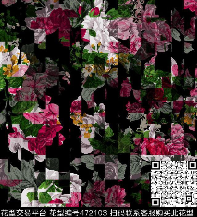 潮流时尚花卉男装T恤卫衣数码印花华亿平台下载（图片编号: 472103） - 瓦栏（Walan）