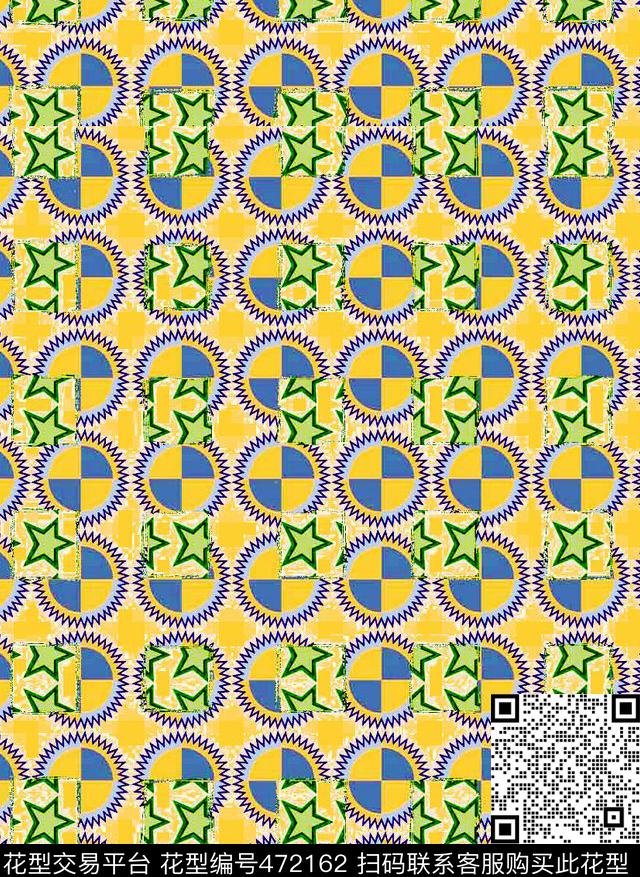 星太阳锯齿传统印花华亿平台下载（图片编号: 472162） - 瓦栏（Walan）