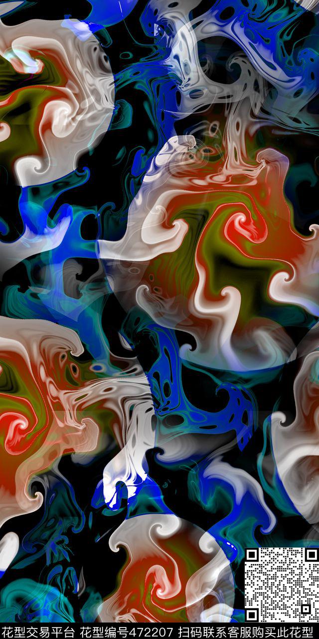 抽象炫彩花纹数码印花华亿平台下载（图片编号: 472207） - 瓦栏（Walan）