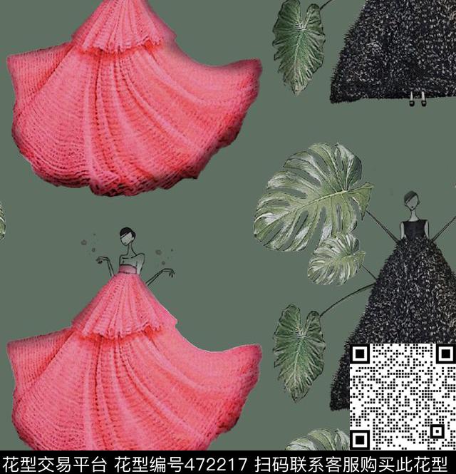 巴蕉叶复古秋冬华亿平台数码印花华亿平台下载（图片编号: 472217） - 瓦栏（Walan）