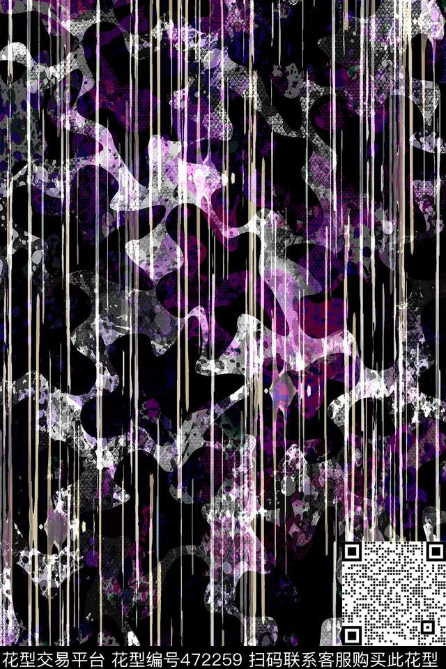 抽象解构条纹数码印花华亿平台下载（图片编号: 472259） - 瓦栏（Walan）