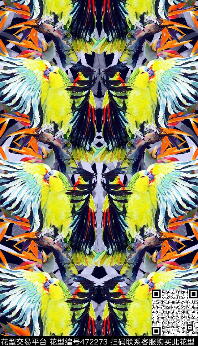 定位鹦鹉天堂鸟数码印花华亿平台下载（图片编号: 472273） - 瓦栏（Walan）