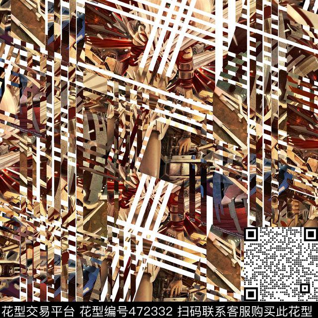 复古几何解构数码印花华亿平台下载（图片编号: 472332） - 瓦栏（Walan）