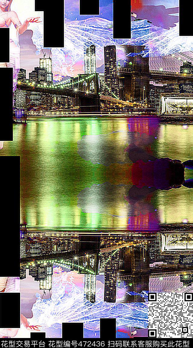 衬衣景观自然数码印花华亿平台下载（图片编号: 472436） - 瓦栏（Walan）