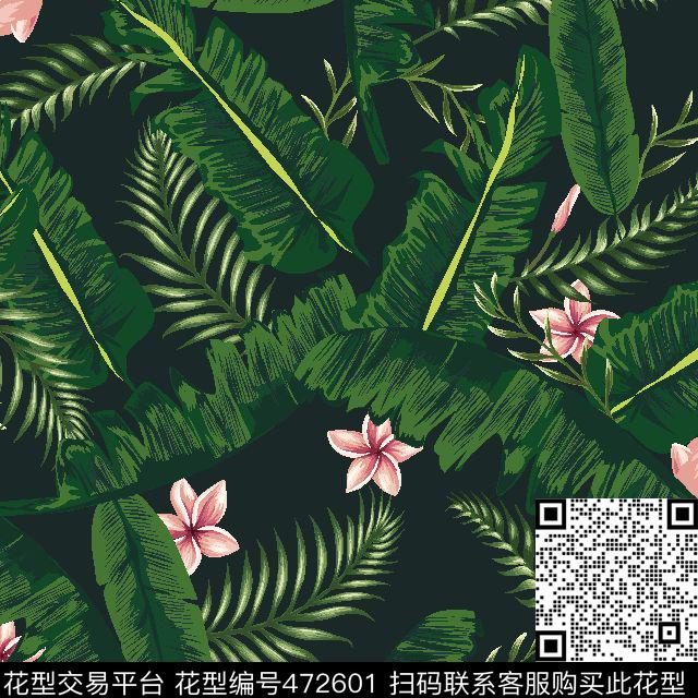 花卉热带写实传统印花华亿平台下载（图片编号: 472601） - 瓦栏（Walan）