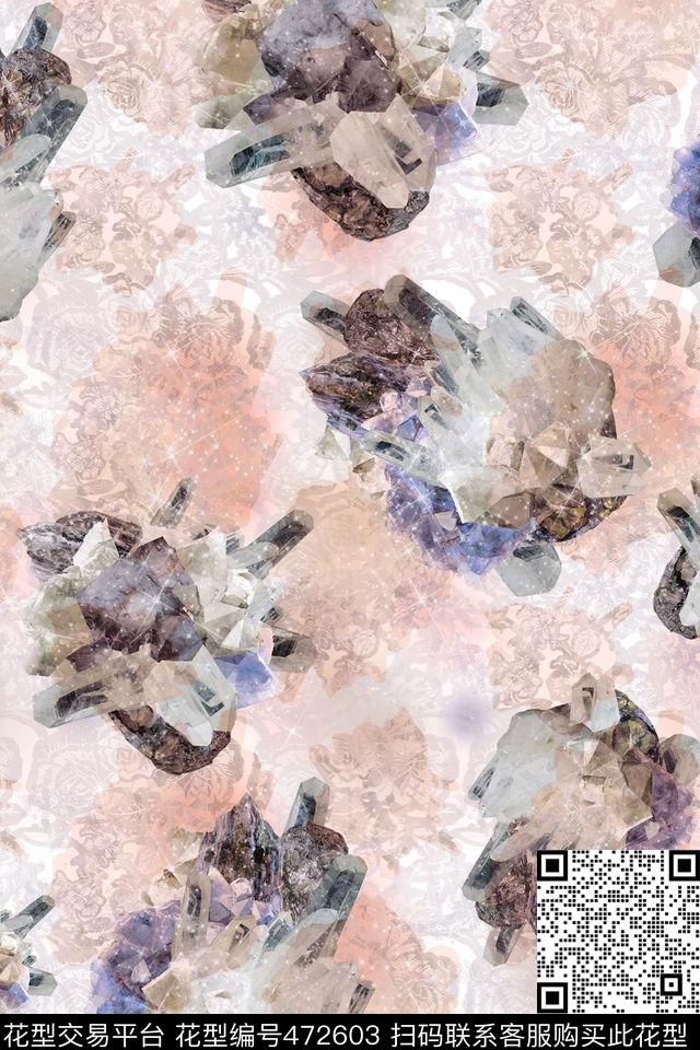 流行时尚宝石大牌女装数码印花华亿平台下载（图片编号: 472603） - 瓦栏（Walan）