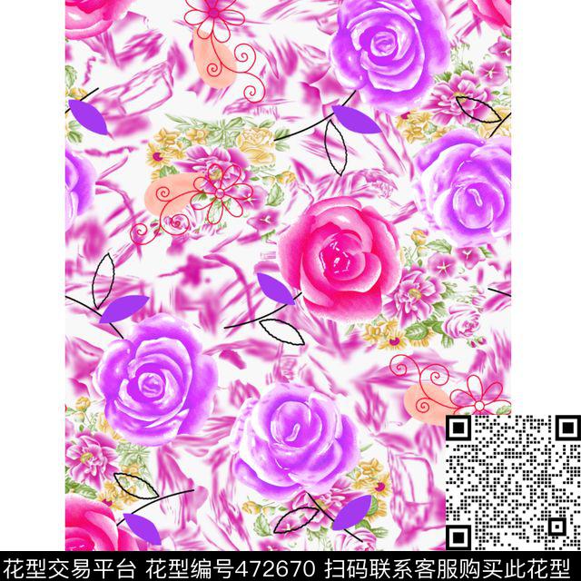 花卉明丽浓烈传统印花华亿平台下载（图片编号: 472670） - 瓦栏（Walan）