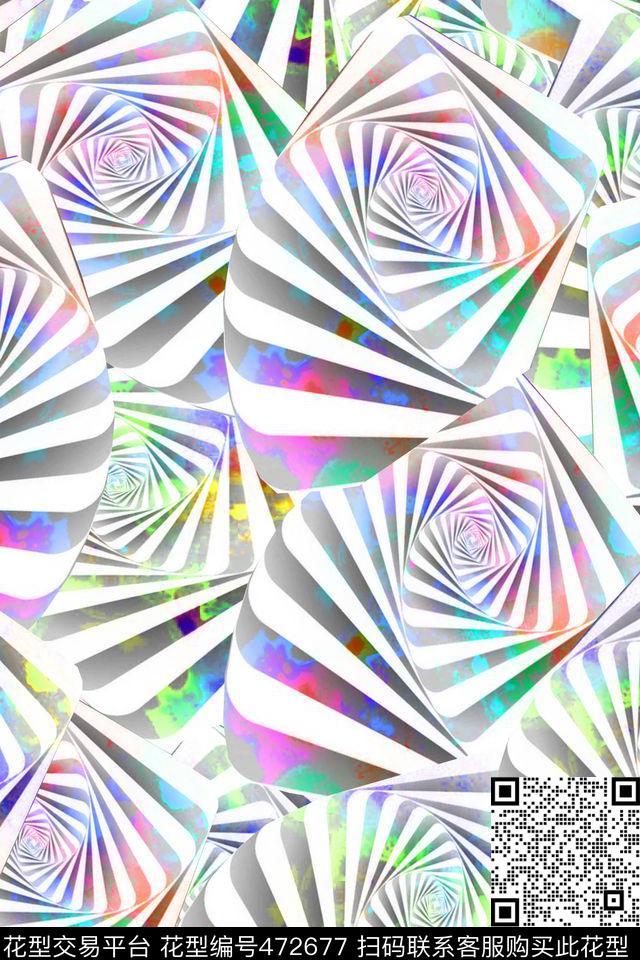 抽象花哨创意设计数码印花华亿平台下载（图片编号: 472677） - 瓦栏（Walan）