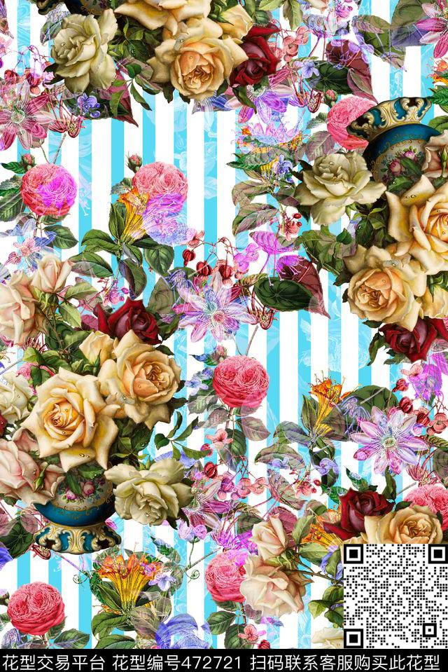 时尚欧式精细数码印花华亿平台下载（图片编号: 472721） - 瓦栏（Walan）