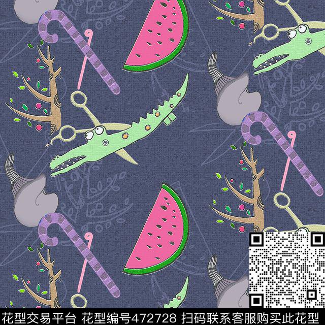 活泼卡通童趣数码印花华亿平台下载（图片编号: 472728） - 瓦栏（Walan）