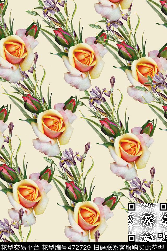 花草花卉植物数码印花华亿平台下载（图片编号: 472729） - 瓦栏（Walan）