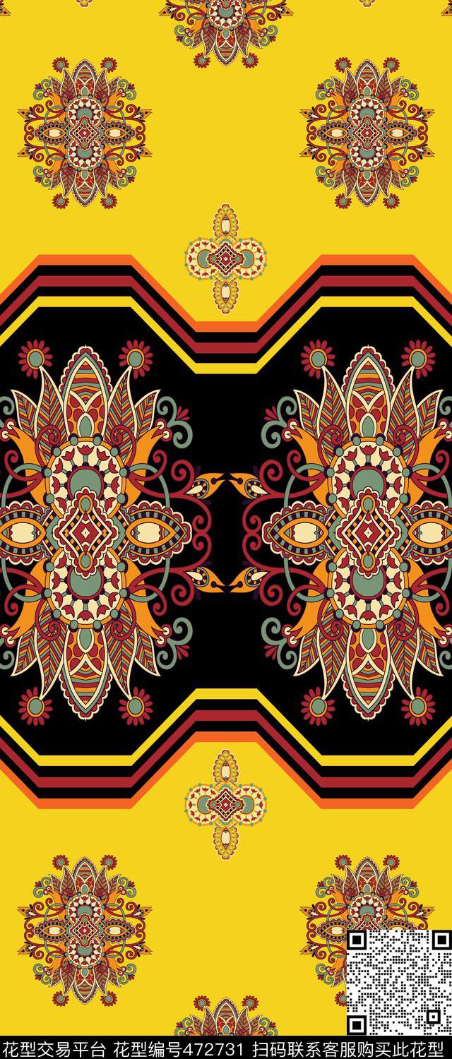 传统印花双边定位印花中东传统印花华亿平台下载（图片编号: 472731） - 瓦栏（Walan）