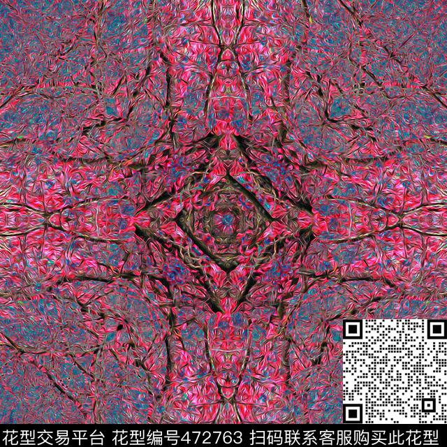时尚潮流抽象数码印花华亿平台下载（图片编号: 472763） - 瓦栏（Walan）