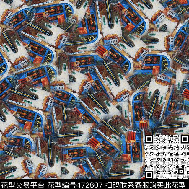 创意时空之门油画数码印花华亿平台下载（图片编号: 472807） - 瓦栏（Walan）