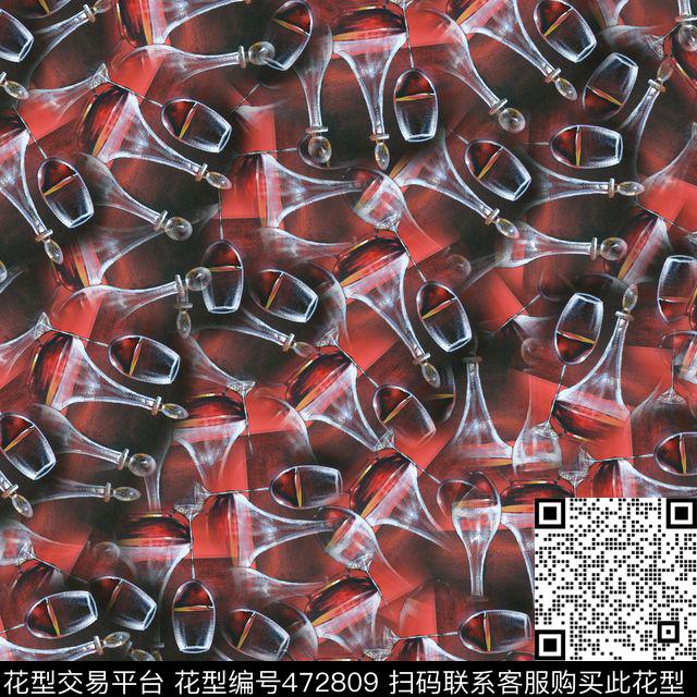 红酒葡萄酒酒杯数码印花华亿平台下载（图片编号: 472809） - 瓦栏（Walan）
