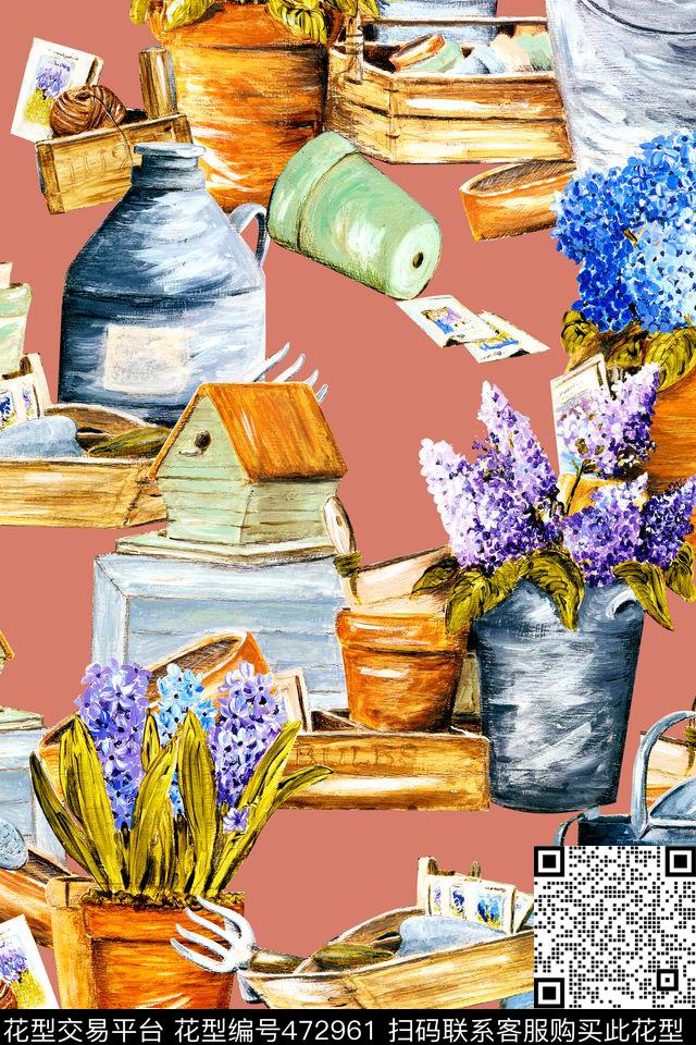时尚盆栽木制模具数码印花华亿平台下载（图片编号: 472961） - 瓦栏（Walan）