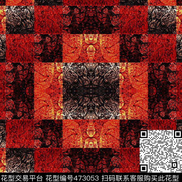 肌理几何拼接数码印花华亿平台下载（图片编号: 473053） - 瓦栏（Walan）
