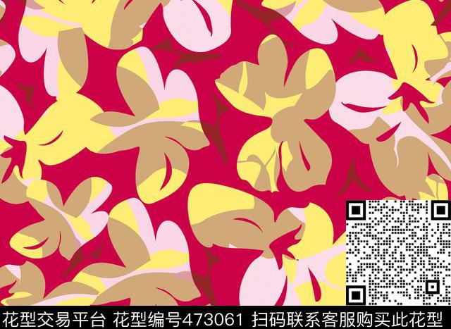 简约时尚电脑手绘红数码印花华亿平台下载（图片编号: 473061） - 瓦栏（Walan）