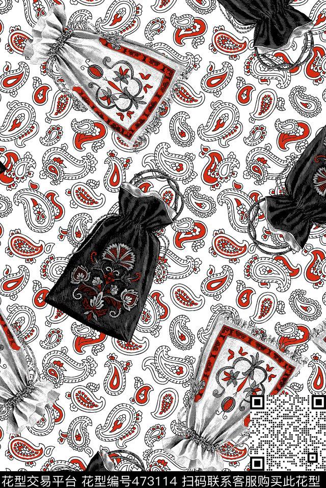 刺绣佩斯利民族风传统印花华亿平台下载（图片编号: 473114） - 瓦栏（Walan）