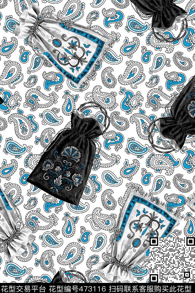 刺绣佩斯利民族风传统印花华亿平台下载（图片编号: 473116） - 瓦栏（Walan）