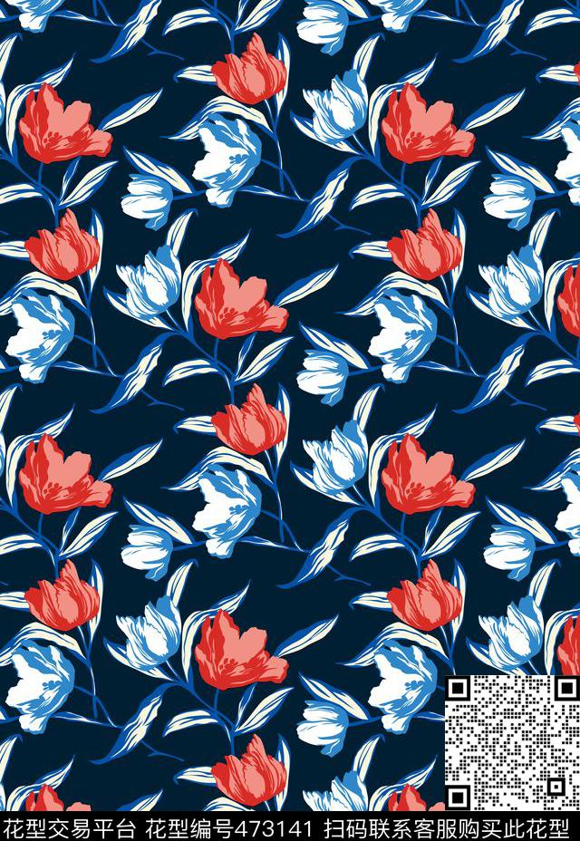 布匹面料高贵大牌设计华亿平台简朴美花瓣花朵叶子数码印花华亿平台下载（图片编号: 473141） - 瓦栏（Walan）