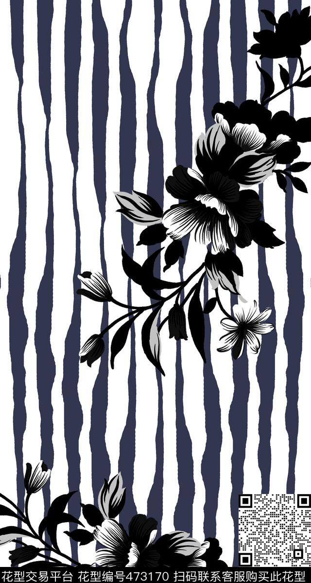 传统印花条纹花卉花卉传统印花华亿平台下载（图片编号: 473170） - 瓦栏（Walan）