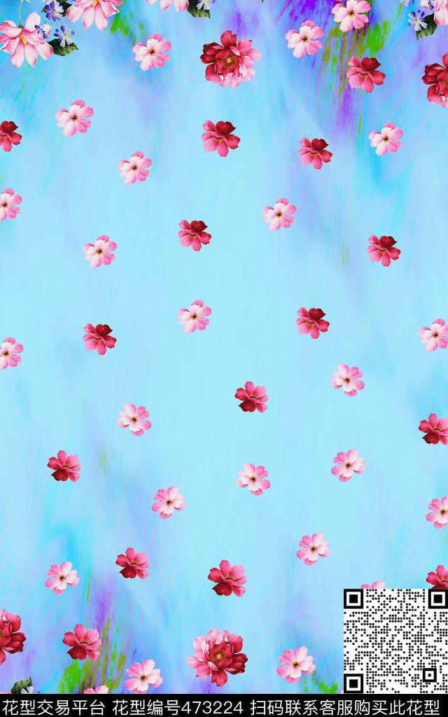 过渡渐变水墨数码印花华亿平台下载（图片编号: 473224） - 瓦栏（Walan）