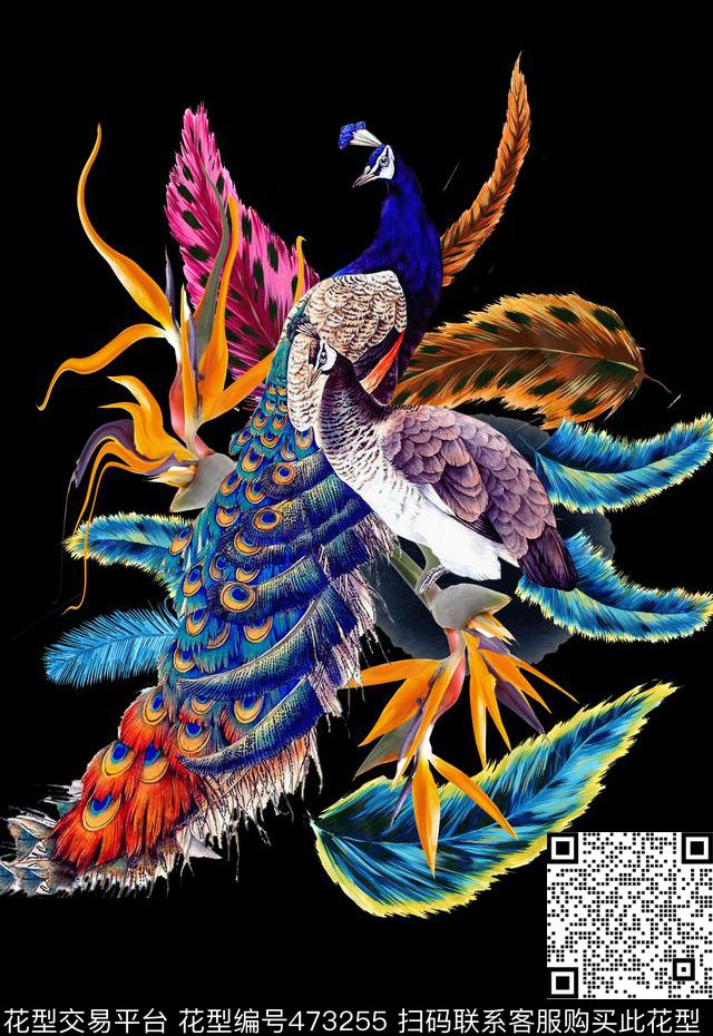 潮流时尚定位大牌动物数码印花华亿平台下载（图片编号: 473255） - 瓦栏（Walan）